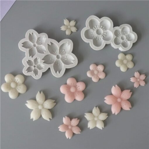 Vedini 3D Flower Silicone Molds Cherry Blossoms Fondant Craft Cake Candy Chocolate Mold Sugarcraft Pastry Kitchen Baking Moulds Silicone Fondant Molds Flowers Pastry and Baking Molds MCM2 - Image 6