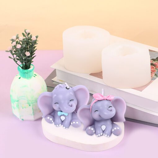Vedini DIY creative birthday candle cute elephant candle mold cake decoration baking silicone mold JKB 5063 - Image 4
