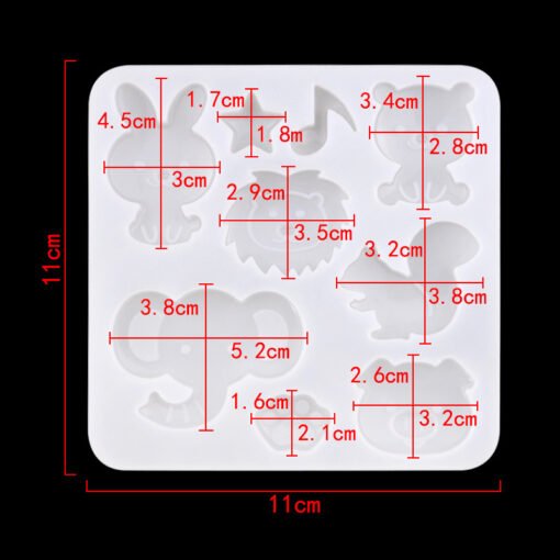 Vedini 9 cavity Resin cartoon animal crystal glue mold DIY jewelry high mirror resin crafts silicone mold JKB 1047 - Image 4