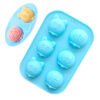 6 Cavity cat head silicone cake mold