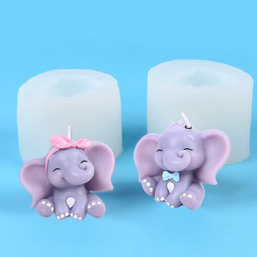 Vedini DIY creative birthday candle cute elephant candle mold cake decoration baking silicone mold JKB 5063 - Image 6