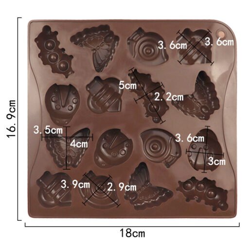 Vedini 16 Cavity insect silicone chocolate mold handmade ice cube mold cookie mold JKB 1040 - Image 2