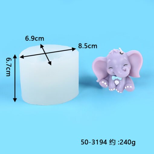 Vedini DIY creative birthday candle cute elephant candle mold cake decoration baking silicone mold JKB 5063 - Image 7