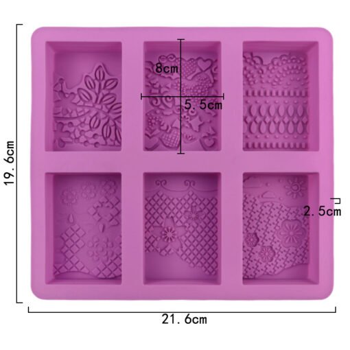 Vedini 6 Cavity different pattern silicone cake molds handmade soap molds aromatherapy mold rice cake mold JKB 1033 - Image 3