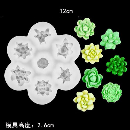 Vedini 7 Cavity DIY Rose Peony Flower Cake Decoration Fondant Baking Chocolate Silicone Mold JKB 1061