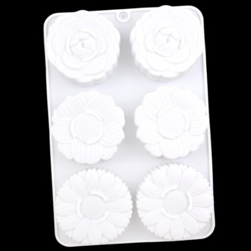 Vedini 6 Cavity different flowers sunflower silicone cake mold JKB 1031 - Image 3