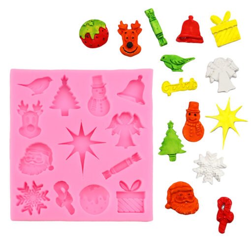 Vedini 13 Cavity Christmas series silicone fondant mold chocolate cake decoration mold JKB 1050 - Image 2