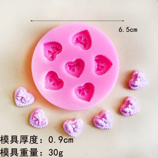 Vedini 6 Cavity Mini Heart cookie ice cream biscuits chocolate cake silicone mold JKB 5069