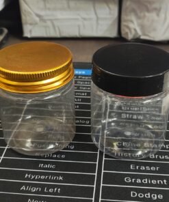 Vedini 100ml Plastic pet Jar Clear Black & Golden Cup