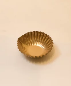 Vedini Golden Glossy Diwali Metal Round Diya, For Home Decor & Gifting - Pack of 5pcs