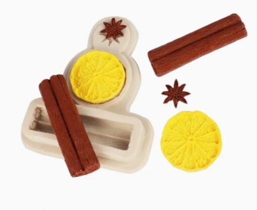 Vedini 3D Lemon Cinnamon Star Anise Shape Silicone Chocolate Mold I for DIY Sugarcraft Cake Decoration, Polymer Clay, Candy, Cookies, Muffin, Soap Wax Making Crafting 4937