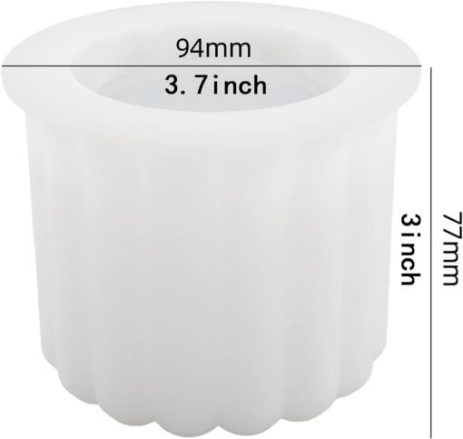 Vedini Vertical Stripes Round Bottle Silicone Mold | Deep Casting Jar Mold for Concrete, Epoxy Resin, Gypsum | DIY Storage Container, Trinket Box, Candle Jar, Home Decor (4932) - Image 2