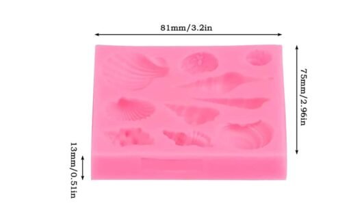 Vedini 10 Cavity Sea shell Silicone Mold Starfish Chocolate Candy Sugar craft Cake Decorating Polymer Clay Mold Tools. (Sea Shells Square) 5051 - Image 3