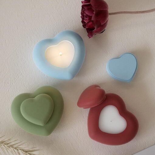 Vedini Heart Shaped Sturdy Silicone Mold Set Decoration for Crystal Epoxy Resin Storage Box and Candle Holder JKB 5050 - Image 4