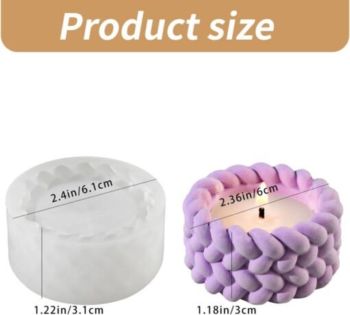 Vedini Twine Rope Shape Candle Holder Resin Mold | Silicone Deep Casting Jar Mold for Epoxy Resin, Concrete, Plaster | DIY Trinket Container, Candle Vessel, Home Décor Mold jkb 5112 - Image 2