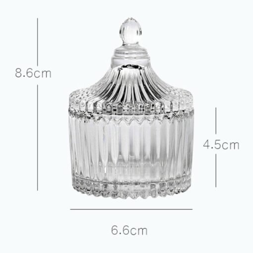 Vedini 100ml Diamond-Cut Glass Candle Jar with Lid – Clear Candy Jar for DIY Wax Candle Making, Gifting, and Home Decor (Pack of 1/6/96) - Image 2