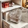 Vedini Heart Shaped Crystal Glass Jar with Diamond Lid – 100ml Decorative Empty Jar for Gifting, Candle Making, Return Favors, Cosmetic Storage