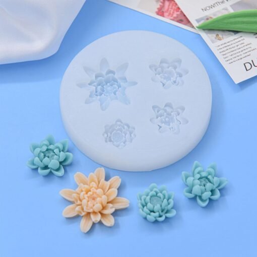 Vedini 4 cavity Lotus Shape Chocolate Fondant Mold I 3D Different Size Flower Silicone Cupcake Mould I for DIY Handmade Sugarcraft Cake Décor Candy Cookies Muffin Soap Resin Candle Making JKB 5102B - Image 5