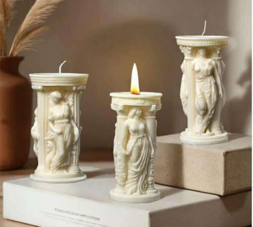 Vedini Roman Pillar Lady Candle Silicone Mold WCM705 - Image 3