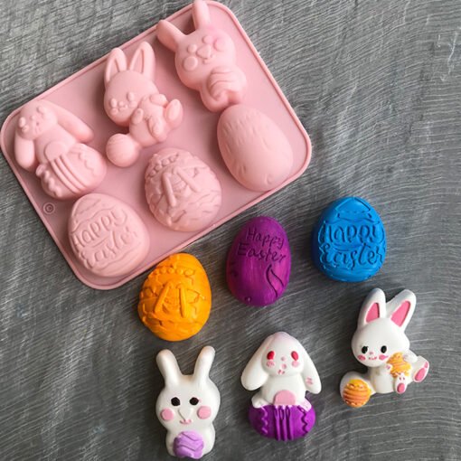 Vedini Easter Egg Bunny Basket Silicone Mold Chocolate Fondant Cake Shape Decoration Mold JKB 5081
