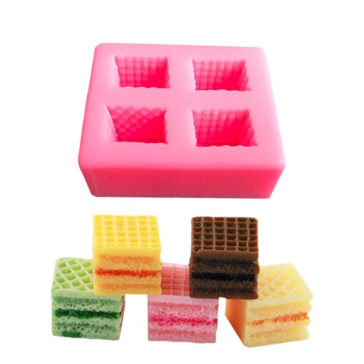 Vedini New wafer sandwich biscuit mold chocolate food grade silicone fondant baking candle mold JKB 5088
