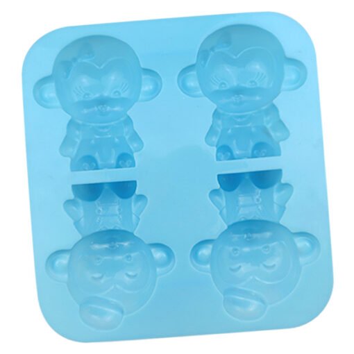 Vedini 4 Cavity monkey silicone handmade soap mold cake mold cold soap mold aromatherapy mold plaster mold jkb 5052 - Image 4