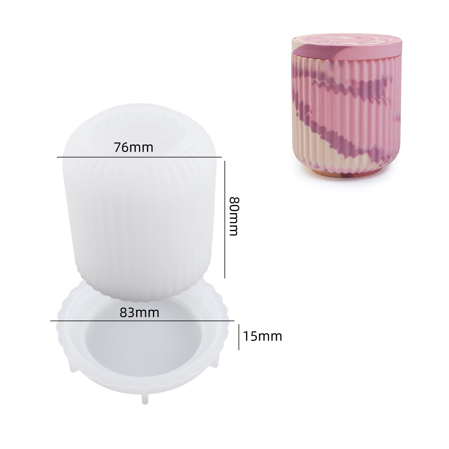 Vedini Round Mould with High Cup Storage Box mold diy crystal drop glue geometric storage box epoxy resin cup silicone mold JKB 5093 - Image 4