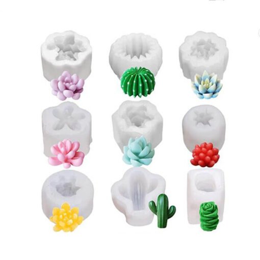 Vedini Succulent flower cactus cactus fondant silicone cake soft pottery soft candy clay aromatherapy plaster pendant mold JKB 5087 - Image 2