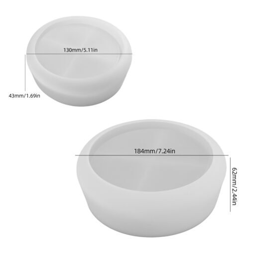Vedini Concrete Round Silicone Mold for Deep Casting | DIY Tray, Cement Bowl, Epoxy Resin, Gypsum, Plaster, Trinket Pot, Ring Holder, Flower Planter Mold (5159 and 5133) - Image 2