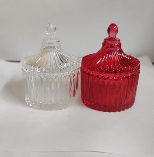 Vedini 100ml Diamond-Cut Glass Candle Jar with Lid – Clear Candy Jar for DIY Wax Candle Making, Gifting, and Home Decor (Pack of 1/6/96)