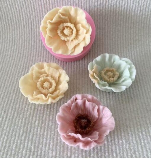 Vedini 3D Poppy Flower Silicone Mold for Candle, Soap, Resin, Clay, Plaster – DIY Handmade Art & Craft Mold 5119 - Image 3