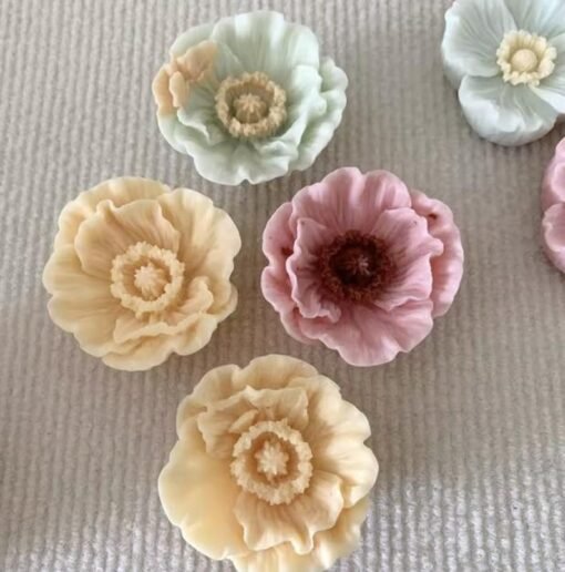 Vedini 3D Poppy Flower Silicone Mold for Candle, Soap, Resin, Clay, Plaster – DIY Handmade Art & Craft Mold 5119
