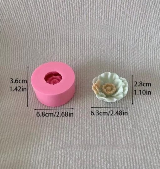 Vedini 3D Poppy Flower Silicone Mold for Candle, Soap, Resin, Clay, Plaster – DIY Handmade Art & Craft Mold 5119 - Image 2