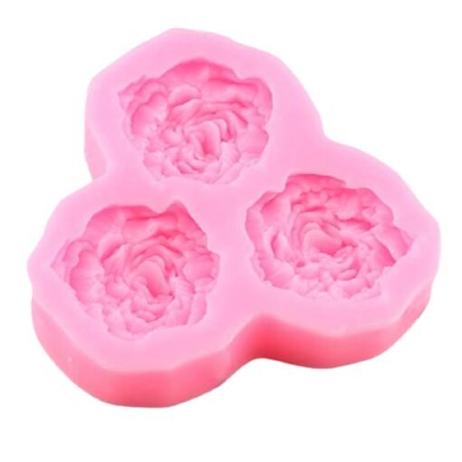 Vedini Peony Flower Shape Chocolate Mold - 3 Cavity I 3D DIY Fondant Silicone Candy Mold I Baking Tools for Cake Chocolate Candy Ice Jelly Soap I Cake Baking Molds I Bakeware Molds 5382 - Image 3