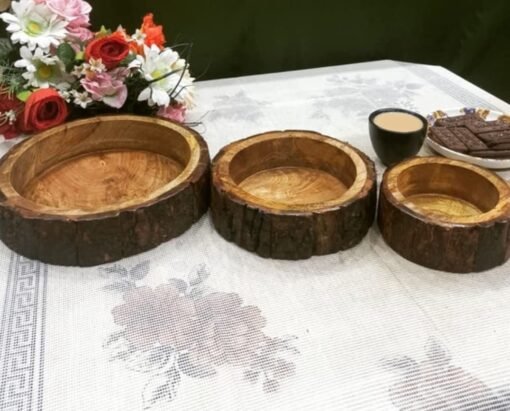 Vedini Sheesham Wood Handcrafted Wooden Serving Tray, Portable Wooden Platter, for Food, Coffee,or Beverages - Image 5