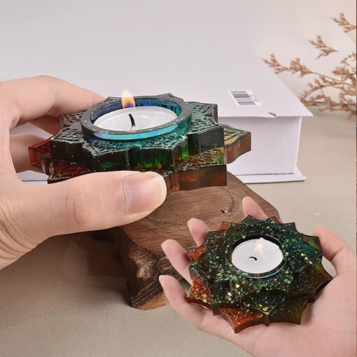 Lotus Blossom Candle Holder Silicone Mold