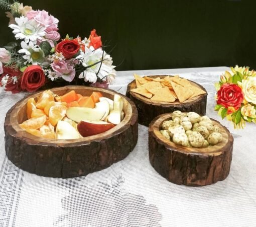 Vedini Sheesham Wood Handcrafted Wooden Serving Tray, Portable Wooden Platter, for Food, Coffee,or Beverages - Image 4