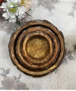 Alternative view of Vedini Sheesham Wood Handcrafted Wooden Serving Tray, Portable Wooden Platter, for Food, Coffee,or Beverages