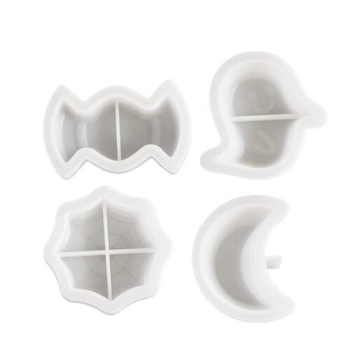 Vedini Halloween ghost spider web moon candy storage tray plaster candle cup Silicone Mold 5312 - Image 2