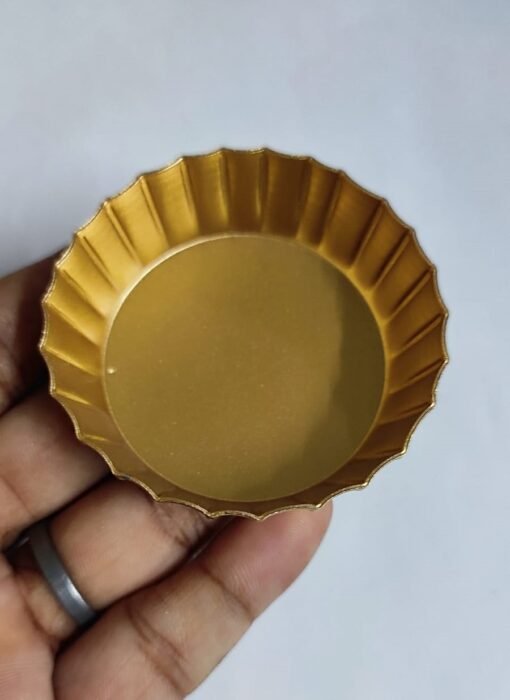 Vedini Golden Glossy Diwali Round Metal Diya, For Home Decor & Gifting - Image 4