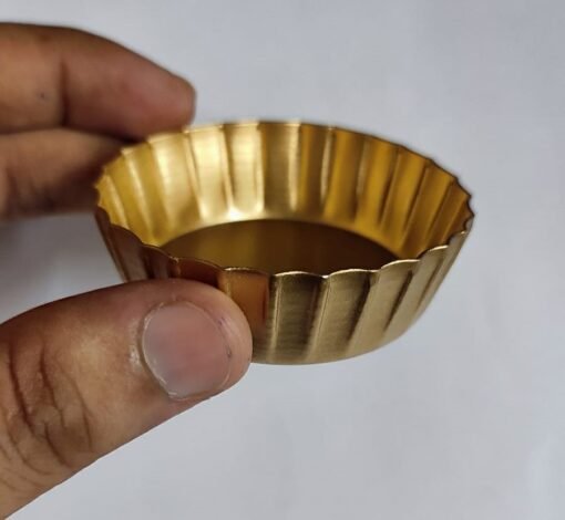 Vedini Golden Glossy Diwali Round Metal Diya, For Home Decor & Gifting - Image 2