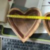wooden candle soy wax bowl heart