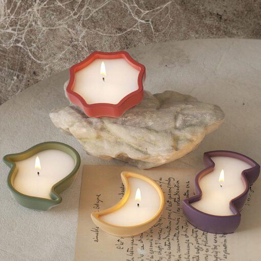 Vedini Halloween ghost spider web moon candy storage tray plaster candle cup Silicone Mold 5312