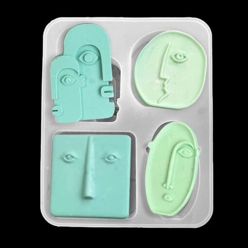 Vedini Human Face Shape 3D Fondant Silicone Wax Mold I for Handmade Ornament Candles Aromatherapy Plaster, Soap, Clay, Resin Casting, Art Craft Gift Making