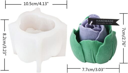 Vedini Double Tulip Flower Mold for Candle  5256 - Image 2