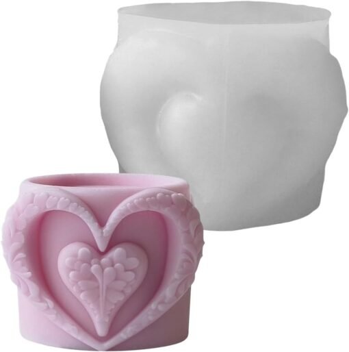 Vedini Love Heart Resin Jar Silicone Molds Cup Molds For Epoxy Resin Cup Pencil Cup Storage Jar Home Decoration - Image 2