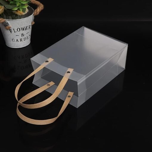 Vedini Gift Bags 5 Pieces Transparent Plastic Drink Wrapping Bags Thick, Durable, Waterproof, For Sweets, Souvenirs, Shopping Bags, (L -13CM H B-6CM W-15CM) - Image 4