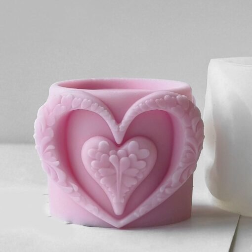 Vedini Love Heart Resin Jar Silicone Molds Cup Molds For Epoxy Resin Cup Pencil Cup Storage Jar Home Decoration