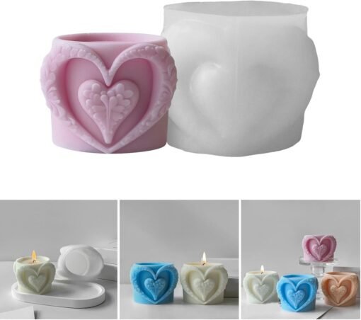 Vedini Love Heart Resin Jar Silicone Molds Cup Molds For Epoxy Resin Cup Pencil Cup Storage Jar Home Decoration - Image 9