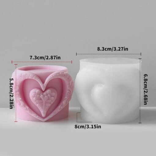 Vedini Love Heart Resin Jar Silicone Molds Cup Molds For Epoxy Resin Cup Pencil Cup Storage Jar Home Decoration - Image 6